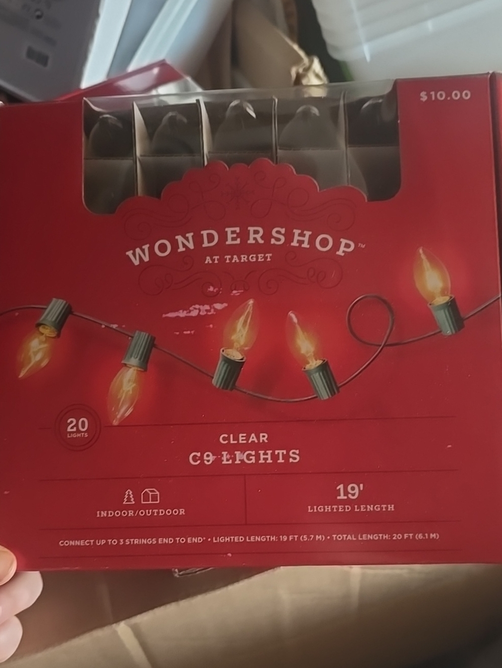 New Wondershop Red Box Clear C9 String Lights Indoor Outdoor